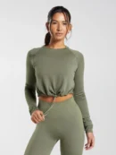 Sweat Long Sleeve Crop Top