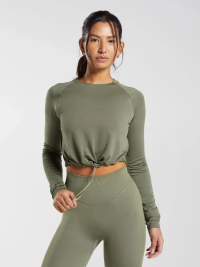 Sweat Long Sleeve Crop Top